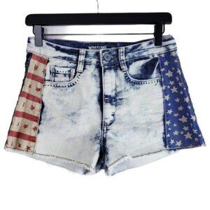 Mossimo Supply High Rise Stars & Stripes Shorts Jean Shorts Patriotic Shorts‎